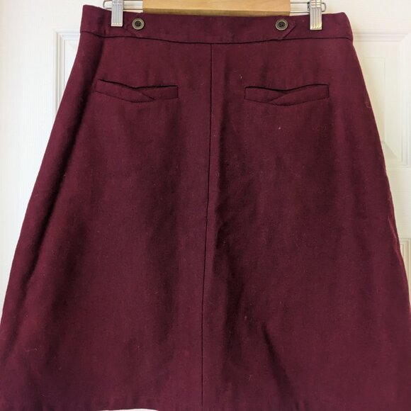 Modcloth Maroon Knee-length Wool Blend Skirt - Size L - Picture 8 of 8
